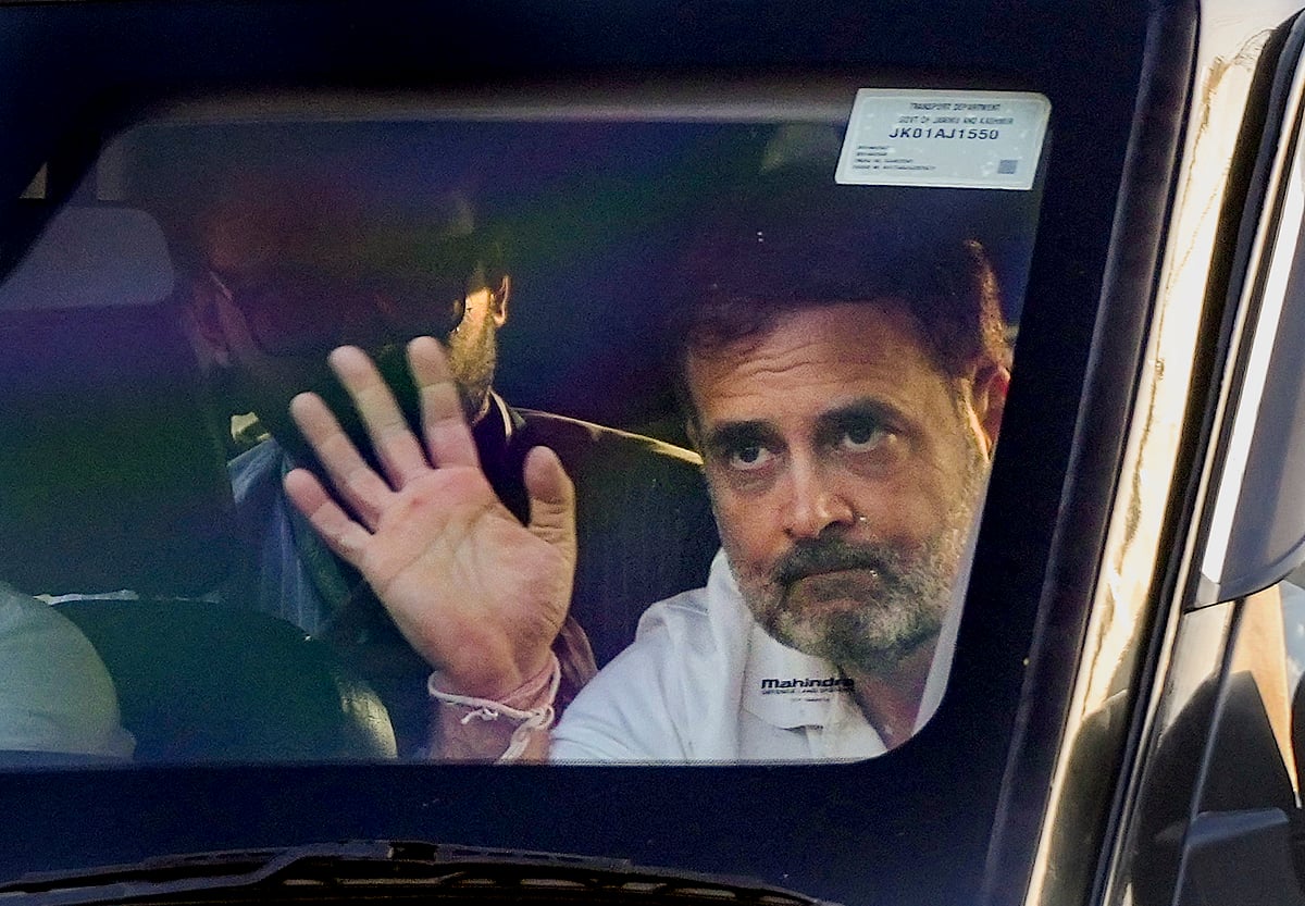Leader of Opposition in Lok Sabha and Congress MP Rahul Gandhi arrives in Srinagar, Wednesday, Aug. 21, 2024 - PTI